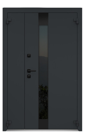 Дверь входная полуторная AG6010 (black)