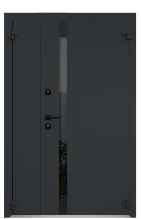 Дверь входная полуторная AG6052 (black)