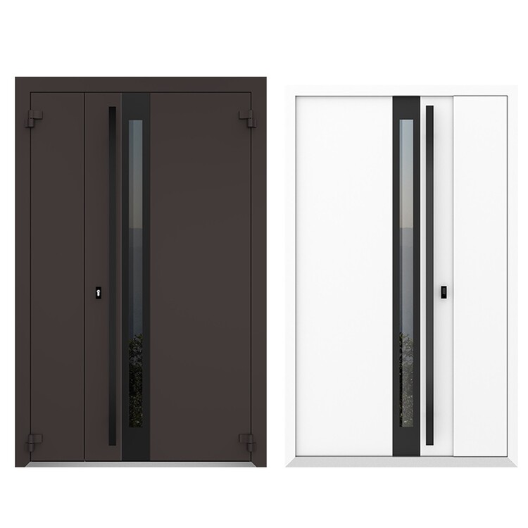 Дверь входная полуторная AG6039 (black)