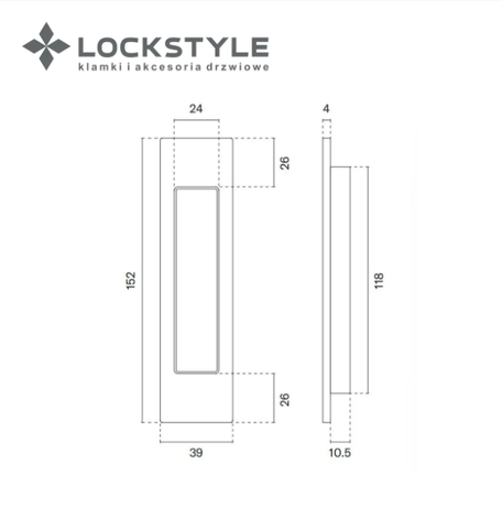 Ручка раздвижная LOCKSTYLE 7039