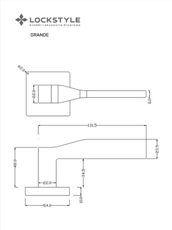 Ручки дверные LOCKSTYLE GRAND ZN