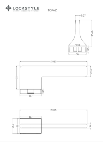 Ручки дверные LOCKSTYLE TOPAZ MPR