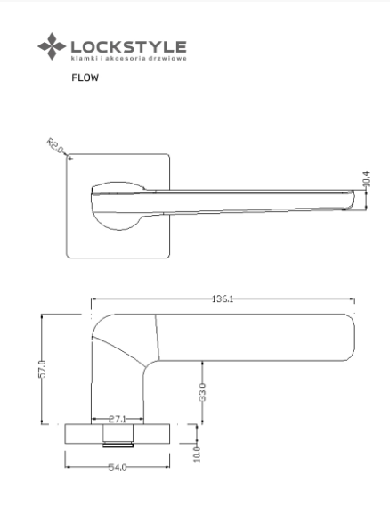 Ручки дверные LOCKSTYLE FLOW ZN