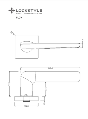 Ручки дверные LOCKSTYLE FLOW ZN