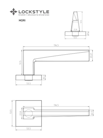 Ручки дверные LOCKSTYLE MORI ZN