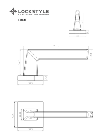 Ручки дверные LOCKSTYLE PRIME ZN