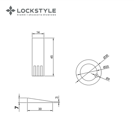 Дверной ограничитель магнитный, скрытый LOCKSTYLE модель STOPPINO