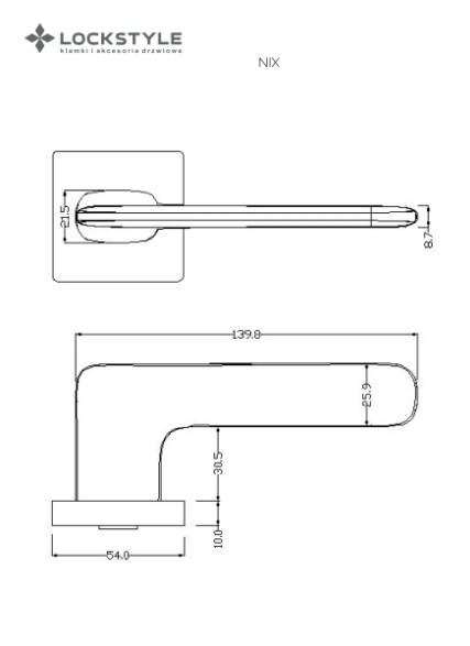 Ручки дверные LOCKSTYLE NIX ZN