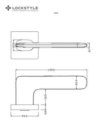 Ручки дверные LOCKSTYLE NIX ZN
