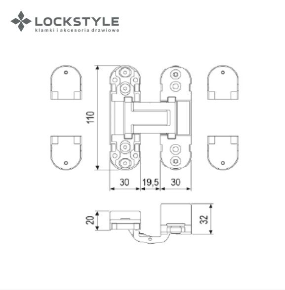 Петля скрытая 3D LOCKSTYLE, модель ECLIPSE 2.0 