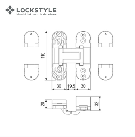Петля скрытая 3D LOCKSTYLE, модель ECLIPSE 2.0 